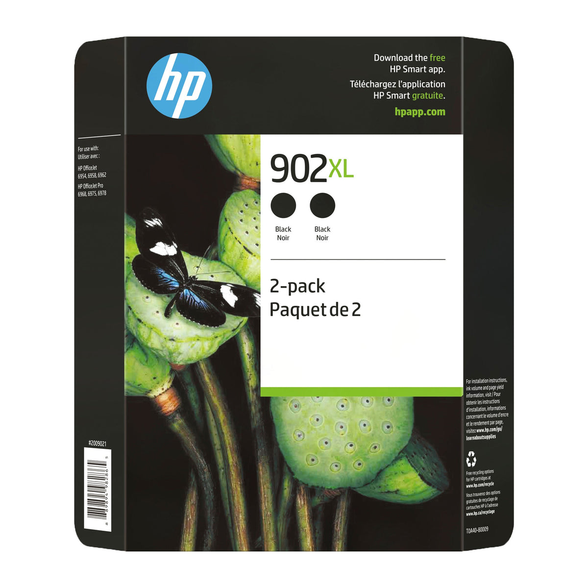 Encre et toner — HP 902XL noir haut rendement cartouche d’encres (T0A40BN) Twin-pack