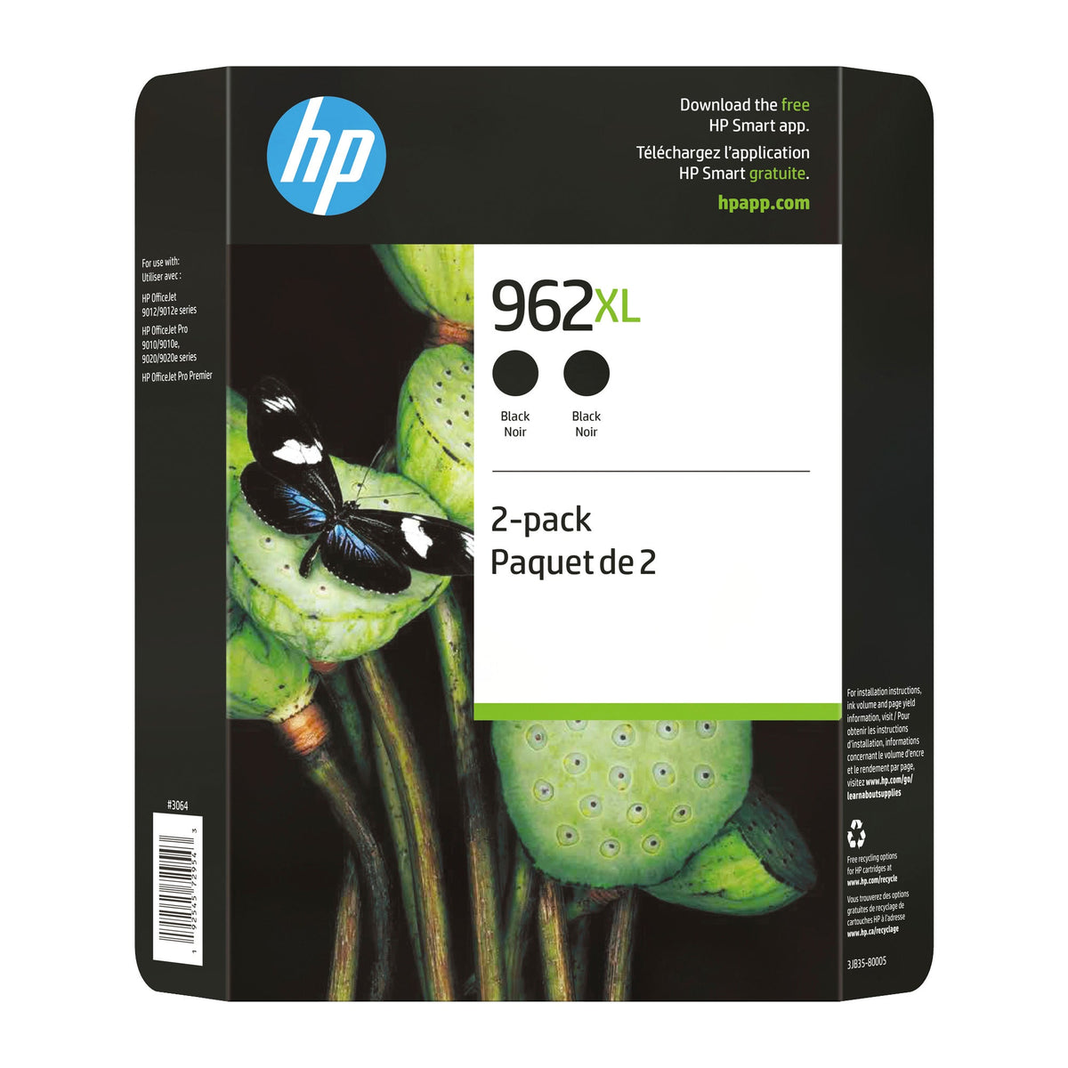 Encre et toner — HP 962XL haut rendement noir Original cartouche d’encre (3JB35BN) Twin-pack