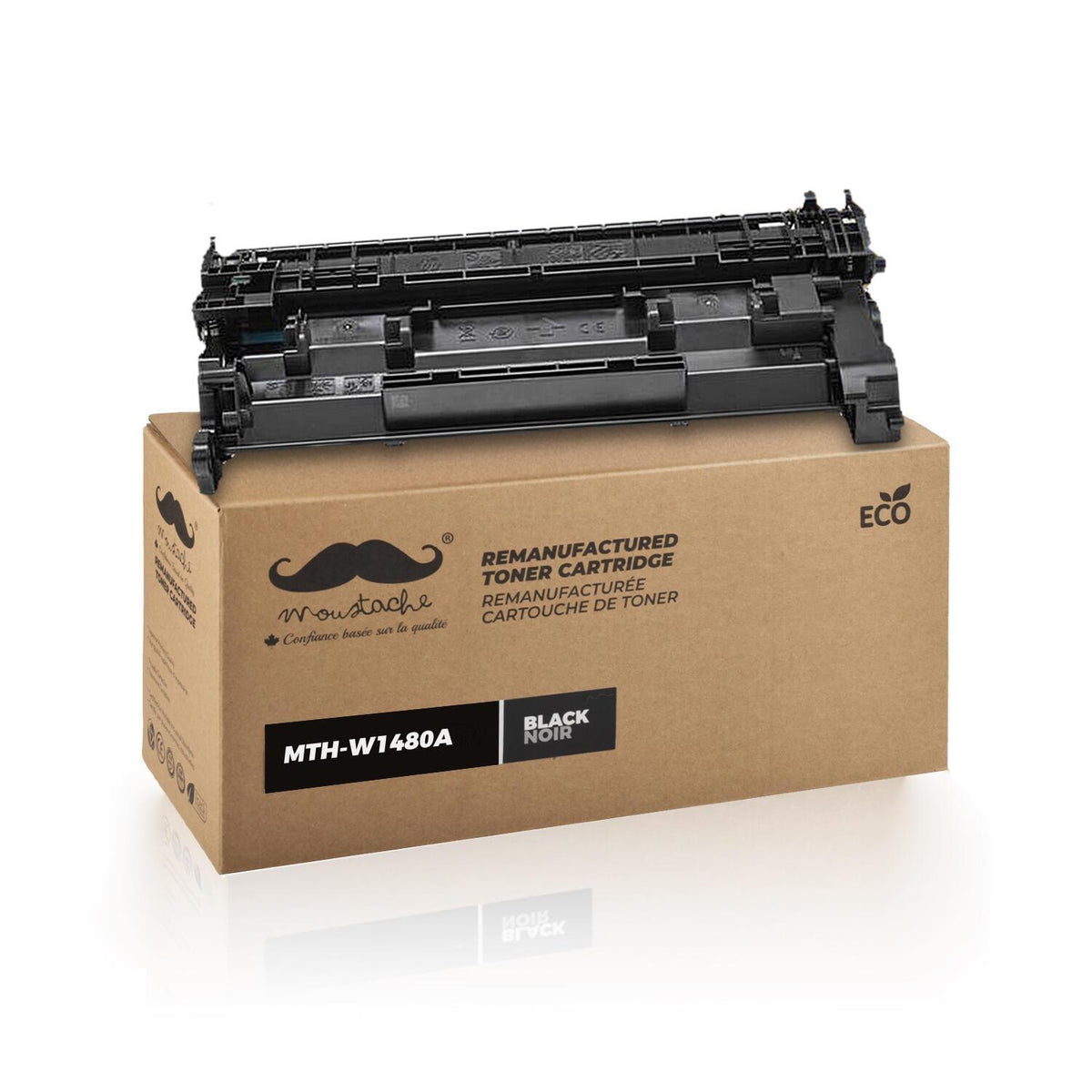 Cartouche et toner — Remanufactured HP 148A W1480A Black Toner Cartridge - With Chip - Moustache®