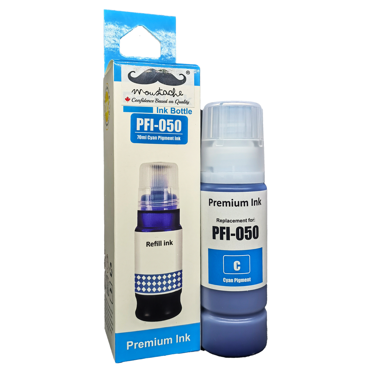 Cartouche et toner — Canon PFI-050 Compatible Cyan Ink Cartridge - Moustache®