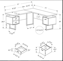 BUREAU D'ORDINATEUR - 70"L / ESPRESSO FACE À GAUCHE OU DROITE