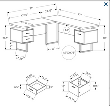 BUREAU D'ORDINATEUR - 70"L / GRIS FACE À GAUCHE OU DROITE