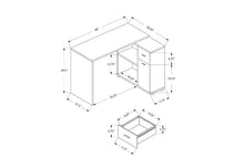 BUREAU D'ORDINATEUR - 46"L / BUREAU D'ÉCRITURE BLANC AVEC UN CONTENEUR DE RANGEMENT