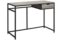 Bureau d'ordinateur – 42" L/Taupe foncé/Métal noir, Marron