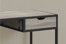 Bureau d'ordinateur – 42" L/Taupe foncé/Métal noir, Marron