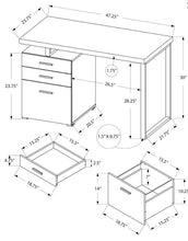 BUREAU D'ORDINATEUR - 48"L / BLANC FACE À GAUCHE OU DROITE