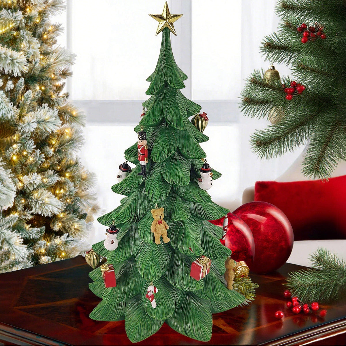 Décoration de Noël — 50.6 cm (19.9 in.) Noël Tree with Hanging Ornaments