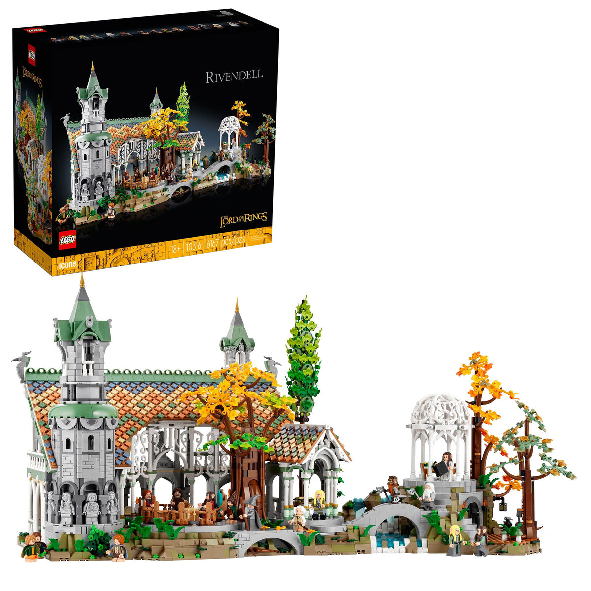 Jouet — LEGO Icons The Lord of the Rings: Rivendell 10316 avec prime LEGO Harry Potter Quality Quidditch Supplies & Ice Cream Parlour 76452