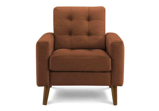 Monarch Specialties fauteuil tissu rouille et pieds noyer, référence 8J11L44