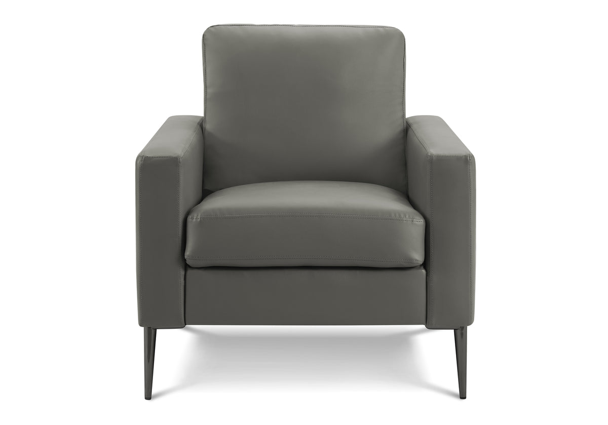Monarch Specialties fauteuil aspect cuir gris foncé, référence 8J31A02
