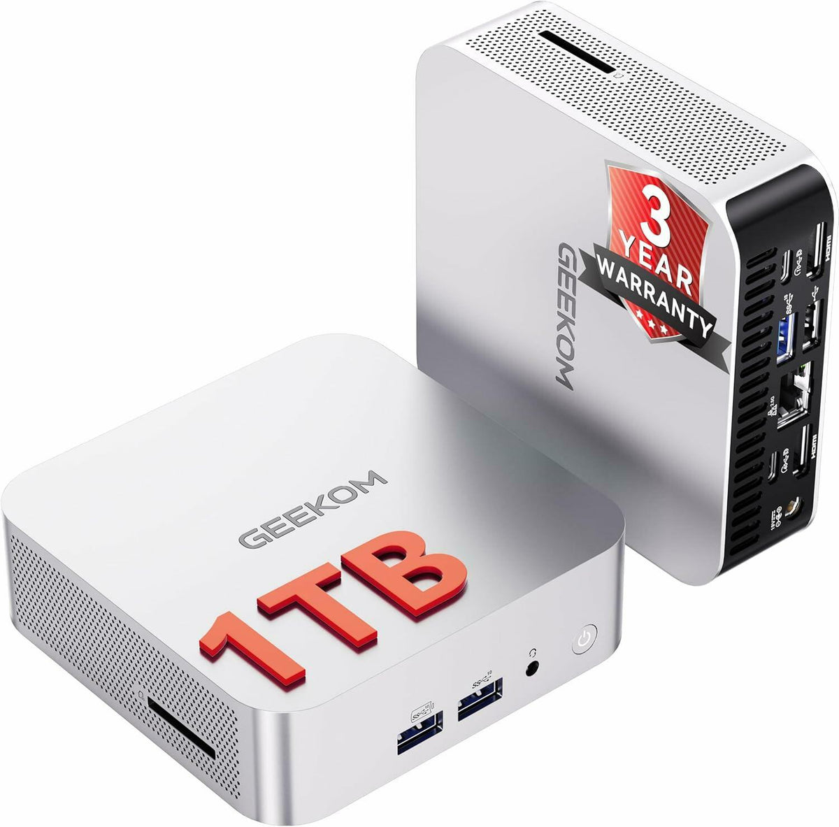 Mini PC — GEEKOM A6 Mini PC, AMD Ryzen 7 6800H, 16G + 1TB