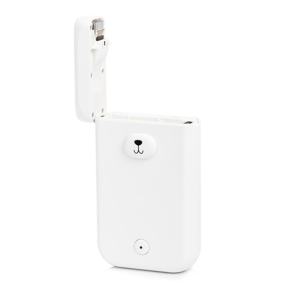 Imprimante — Mini Portable Bluetooth Smart Label Maker D30S Thermal Printer - White, with 3pcs White Paper Roll