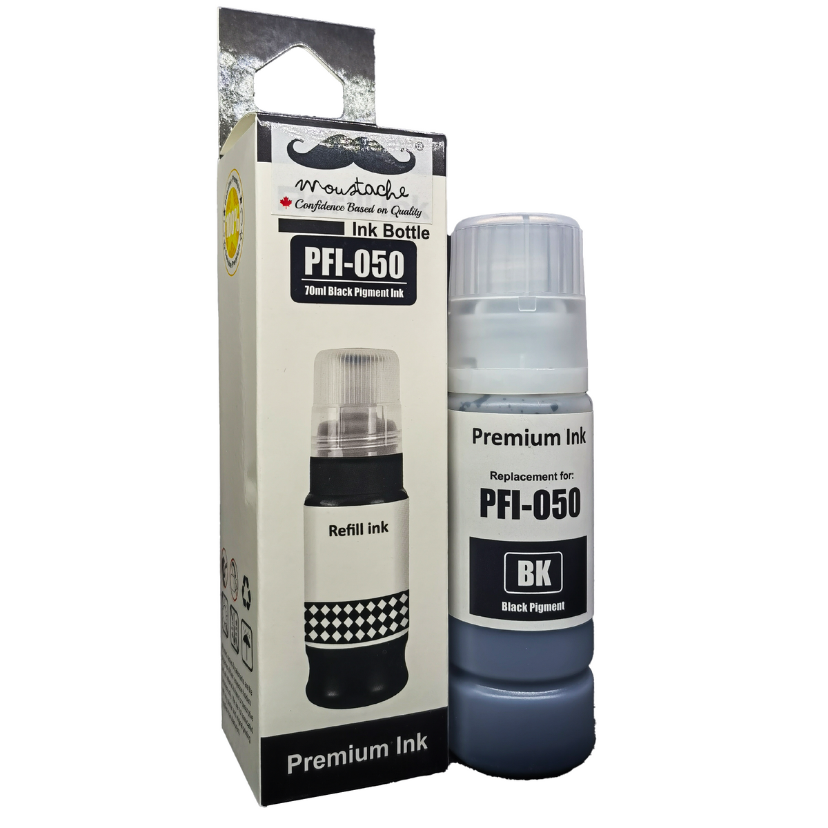 Cartouche et toner — Canon PFI-050 Compatible Black Ink Cartridge - Moustache®