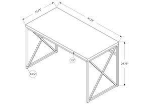 BUREAU D'ORDINATEUR - 48"L / ESPRESSO / MÉTAL DORÉ