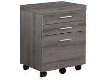 FILING CABINET - 3 DRAWER / DARK TAUPE ON CASTORS