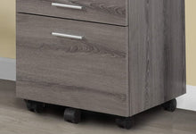 FILING CABINET - 3 DRAWER / DARK TAUPE ON CASTORS