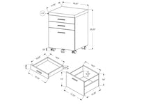 CLASSEUR - 3 TIROIRS / TAUPE FONCÉ SUR ROULETTES