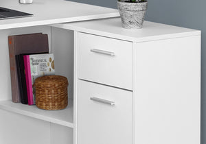 COMPUTER DESK - 46"L / WRITING DESK WHITE WITH A STORAGE CONTAINER