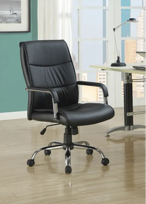 OFFICE CHAIR BLACK LEATHER LOOK FABRIC Danjub Store