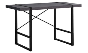 COMPUTER DESK - 42"L / DARK TAUPE / BLACK METAL