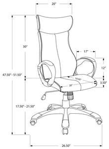 CHAISE DE BUREAU - CUIR SIMILI BRUN / DOSSIER EXECUTIVE