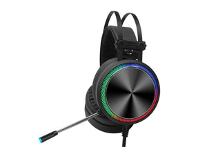 Casque de jeu pour PC, écouteurs de jeu USB avec microphone antibruit, son surround 7.1, basses profondes, casque de jeu pour PC avec contrôle du volume - Noir