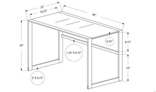 Computer DESK-48 L/Silver Metal/White Tempered