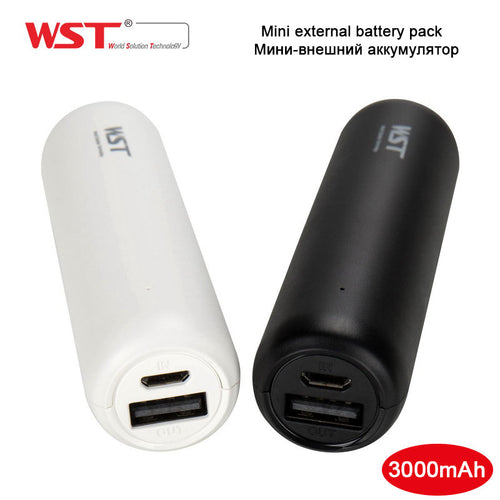 WST Original Mini Power Bank 3000mAh Portable External Battery Pack for Mobile Phone Portable Battery Charger Power bank Mini